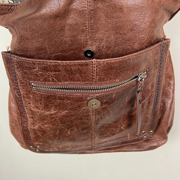 The Sak Ventura Bag Brown Distressed Leather Convertible Backpack Crossbody - Picture 8 of 16